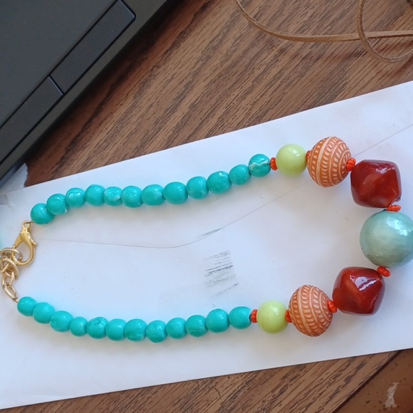 Handmade Colorful Bead Necklace, 9" drop - Picture 1 of 3